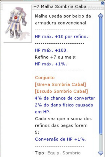 Malha Sombria Cabal +7 - FREYA