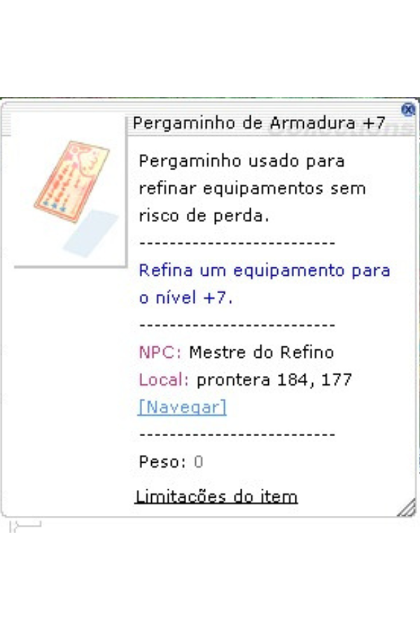 Pergaminho de Armadura +7 - FREYA